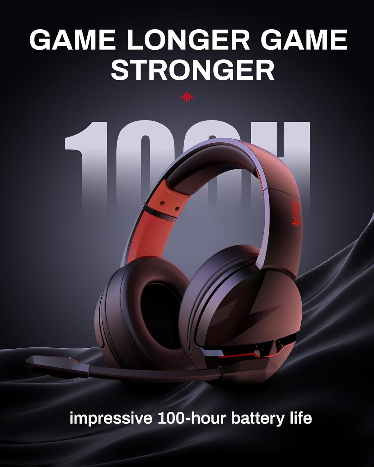 acer 2.4GHz Flex Wireless Gaming Headset | Red + Blue | Non-Stop 100H Battery | Dynamic 50mm Drivers | Clear Voice Mic | Bluetooth5.3, 3.5mm | Gaming Headphones for PC, Meeting, Music, PS4 Headset