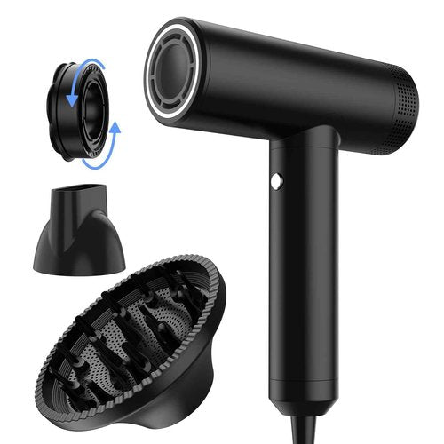 Erofexo Professional High Speed Ionic Hair Dryer | Ultra-Fast Drying | Low Noise | 110000 RPM |Metal Body |Household Travel| Compact Blow Dryer with Magnetic Diffuser for Faster Drying All Hair Types