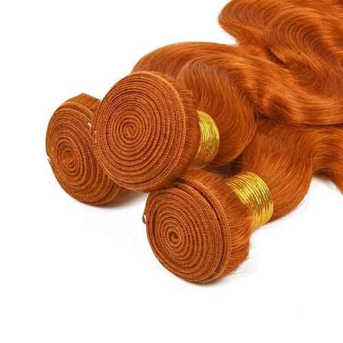 350 Body Wave Bundles Human Hair Ginger Bundle 18 20 22 inch Color 350 Ginger Orange Body Wave Bundles 300g