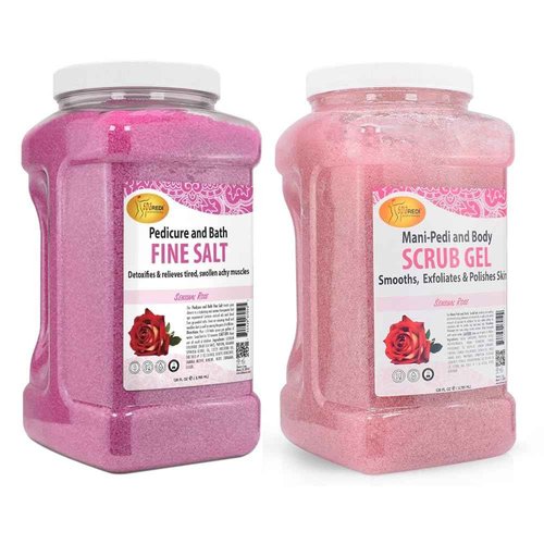 SPA REDI Detox Foot Soak & Sensual Rose Pumice Scrub Gel, 128 Oz Each - Hydrating Foot Soak with Dead Sea Salts & Exfoliating Scrub for Soft, Nourished Skin