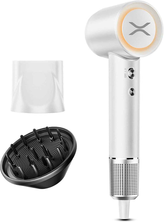 Ionic Hair Dryer with Diffuser for Women & Men, Fast Lightweight Silent Blow Dryer, 110,000 RPM, 200 Million Negative Ions