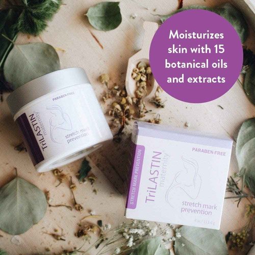 TriLASTIN Maternity Stretch Mark Prevention Cream (4oz) Bundle with Hydro-Thermal Accelerator (3oz) | Pregnancy Must-Have | Safe and Hypoallergenic Gift for First-time Moms | 2 Month Supply