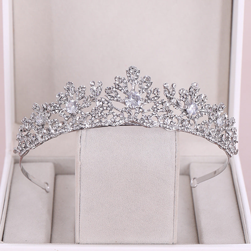 Silver Crystal Crown Headband