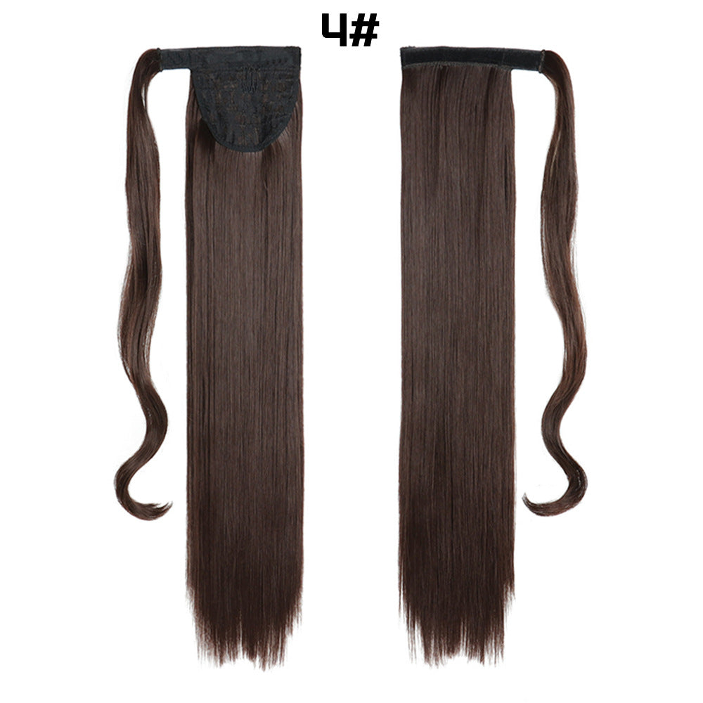 Long Straight Synthetic Hair Velcro Ponytail - Multiple Colors
