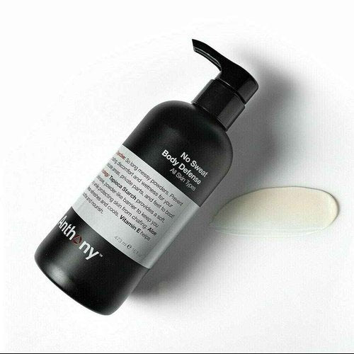 Anthony No Sweat Body Defense Deodorant for Men, Anti-Chafing & Anti-Itch Cream-to-Powder Lotion for Groin, Thighs & Underarms, Talc-Free, Absorbs Moisture, Sweat & Odor Control, 16 fl oz