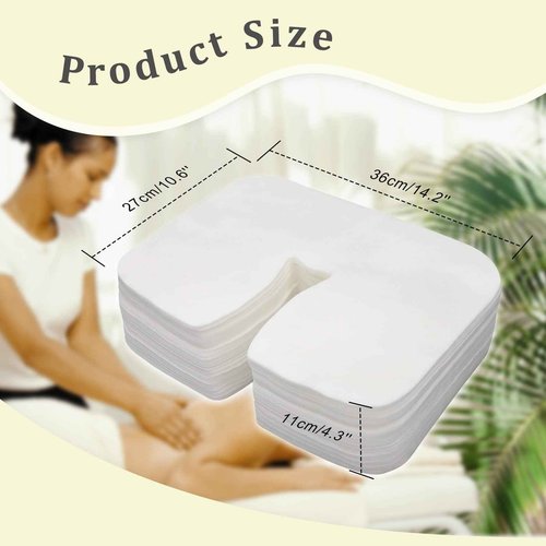 800 count Disposable Face Cradle Covers Non-Sticking Disposable Massage Headrest Covers Ultra Soft Medical-Grade SPA Face Rest Covers Headrest Covers for Massage Table Chairs 14.2" x 10.6" (800Pcs)