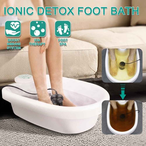 VnioLife Ionic Foot Bath Detox Machine Ion Foot Detox Spa for Home Portable Detox Foot Spa System Ionic Feet for Chi Cleanser Home Use, Beauty Salon SPA Club with Liners, Slipper,Portable Handbag