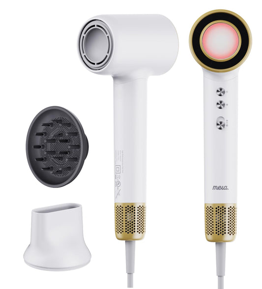 Professional Bi-Ionic Hair Dryer- mera Classic -Fast Drying Salon Results Blowdryer w/Magnetic Diffuser & Concentrator for Women, One Button Safe Mode for Cooling, cUL Certified, Lightweight, Travel