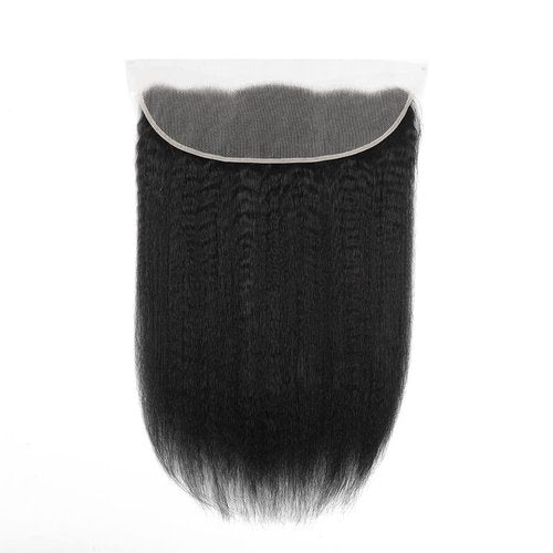 Kinky Straight 13x4 Ear To Ear HD Lace Frontal Closure 20 Inch 12A Brazilian Kinky Straight Human Hair Transparent Frontal Closure 150% Density Natural Hairline Pre Plucked