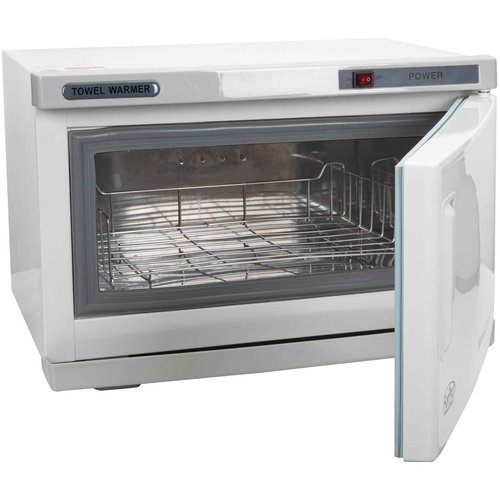 ForPro Warm & Cozy Hot Towel Warmer, Large 16L Capacity Cabinet, Stainless Steel Rack, White