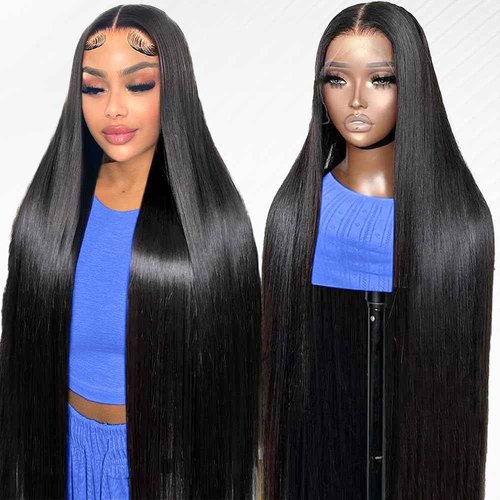 XUBULO 30 Inch Lace Front Wigs Human Hair Pre Plucked with Baby Hair 200 Density Real Human Hair Wig Straight 13x4 HD Lace Frontal wigs