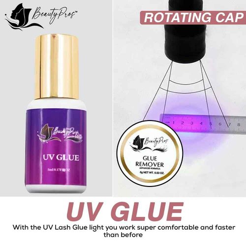 BeautyPros UV Light for Lash Extension - LED Foot Pedal Gel Curing Lamp With Adjustable Gooseneck for Lash Artists, Nail Tech, Makeup Studios
