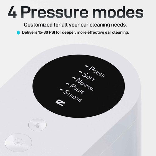 Electric Ear Wax Removal Kit, Ear Irrigation Flushing System with Dual Large Water Tank, 4 Pressure Mode, 2 Tips, Safe Water Ear Cleaner, Effective Ear Flushing Kit for Adults, Waterproof IPX6