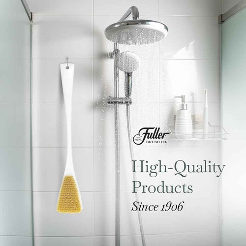 Fuller Brush Exfoliator & Scrub Body Brush - 16-inch Contoured Handle with Polyester Bristles - an All-Over Reach Including Back, Neck, Shoulders & Feet - Soft, Durable & Gentle on Your Skin (2-Pack)