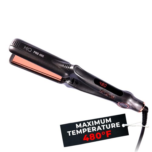 MQ Professional Hair Straightener - Titanium Flat Iron Pro 480°F - Brazilian Expertise - Bivolt, Anatomic Design, Ultra-Smooth - 17 Temperature Settings – Ideal for Professional Use