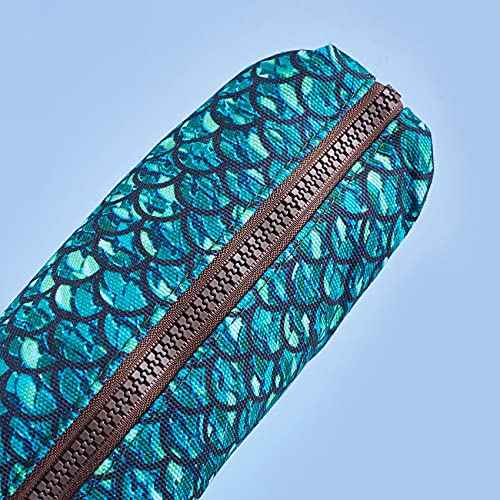 LParkin Mermaid Large Capacity Canvas Pencil Case Pen Bag Pouch Stationary Case Makeup Cosmetic Bag