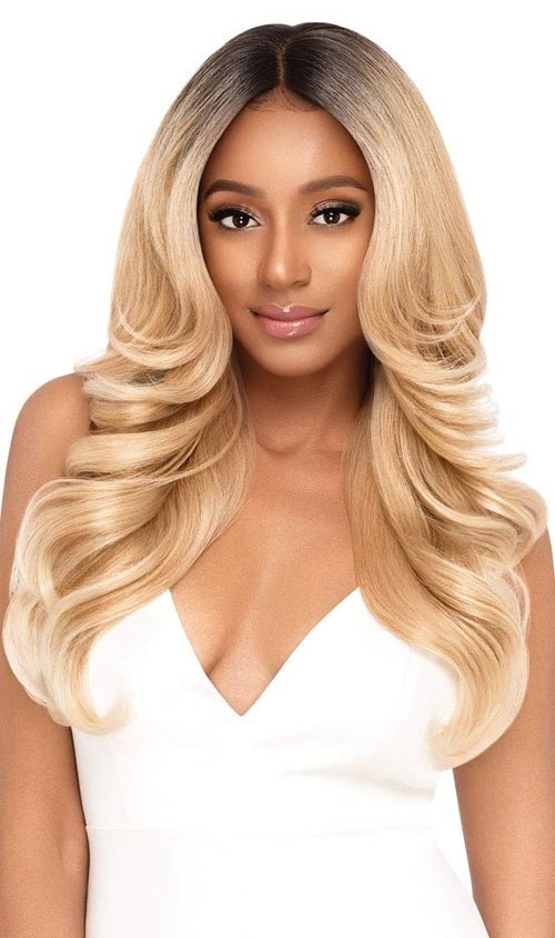 Outre LACEFRONT PERFECT HAIR LINE Glamorous Wavy Fully Hand-Tied 13”x 6” Frontal HD Baby Hair Transparent Lace Easy-to-Style Heat Friendly - GENEVA (DRFF4/HAZHN)