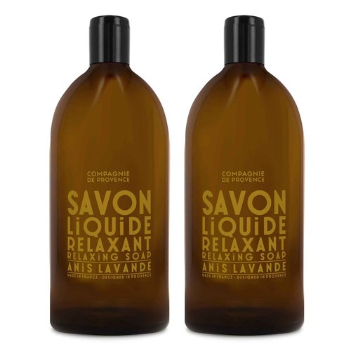 Compagnie de Provence Savon de Marseille Extra Pure Liquid Soap - Anise Lavender - Bulk 67.6 Fl Oz Plastic Bottle Refill