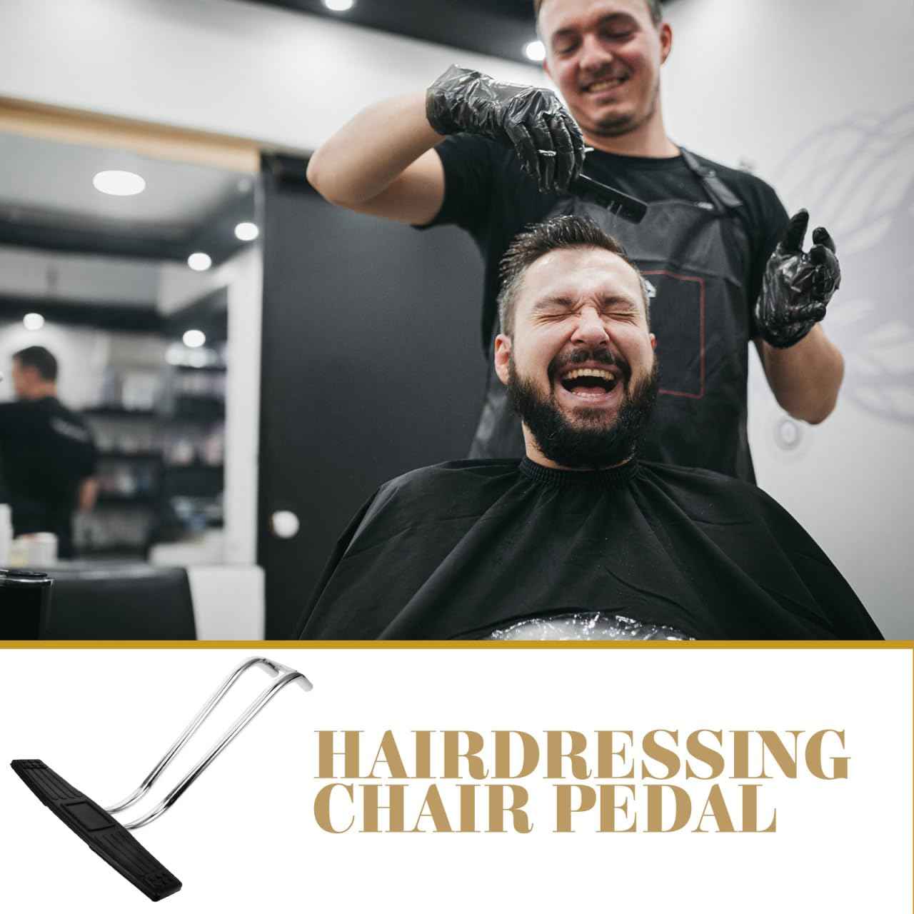 Housoutil Hair Salon Chair Foot Pad Salon Chair Legrest Elevating Footplate Couch Feet Pad Foot Rest Attachment Universal Stainless Steel Pedicure Stand