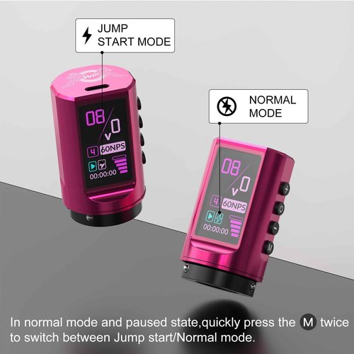 WORMHOLE PRO 7 Adjustable Strokes Wireless Tattoo Gun Wireless Tattoo Machine with 1,800 mAh Capacity Wireless Power Supply, Coreless Motor, Digital LED Display Tattoo Pen VIRGO HKP15-A