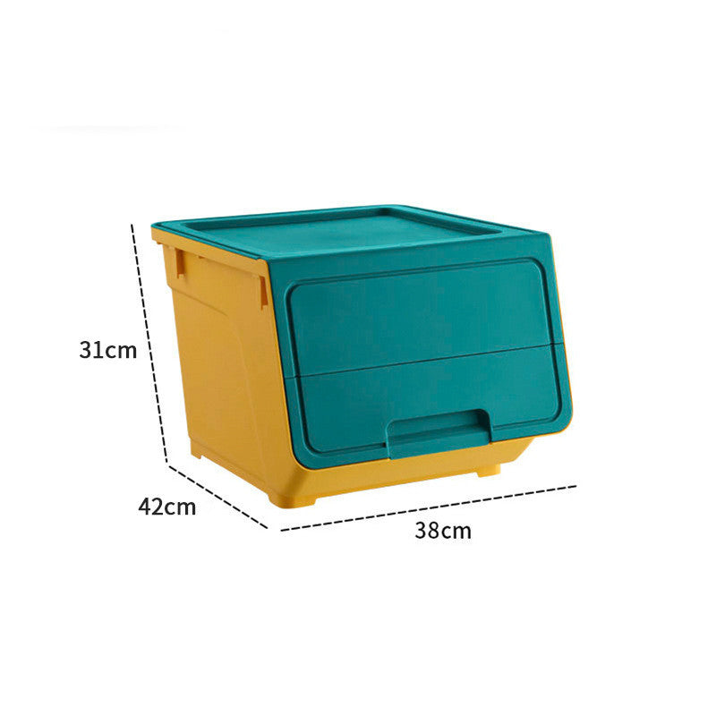 Multi-Style Plastic Storage Box Set with Flip Lid for Kitchen & Home Organization
