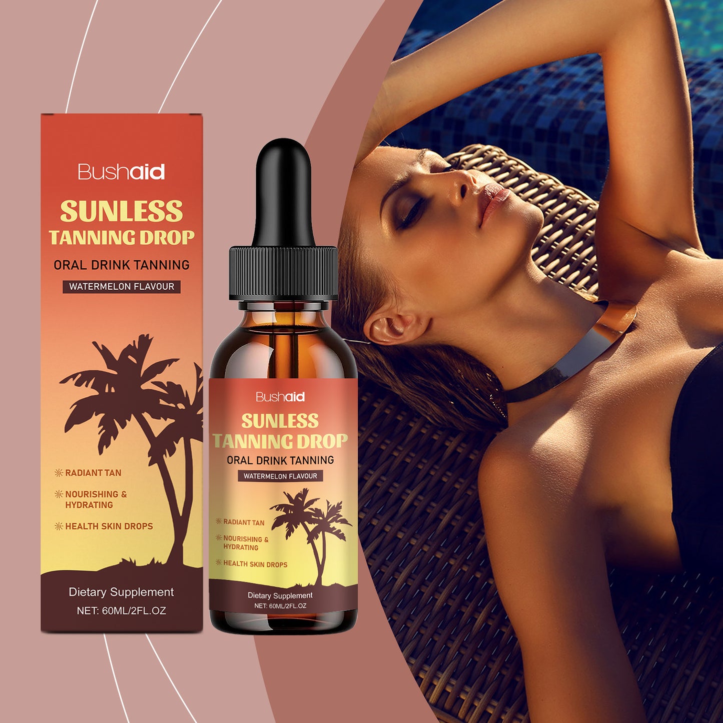 Natural Black Sunless Tanning Drops - 60ml Facial Self Tanner