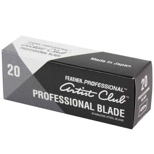 Feather Artist Club Pro Super Single Edge Razor Blades For Men - Barber Accessories for Thick, Coarse Beard Hair - Fits All Artist Club Straight Razor Handles (5 Pack of 20)