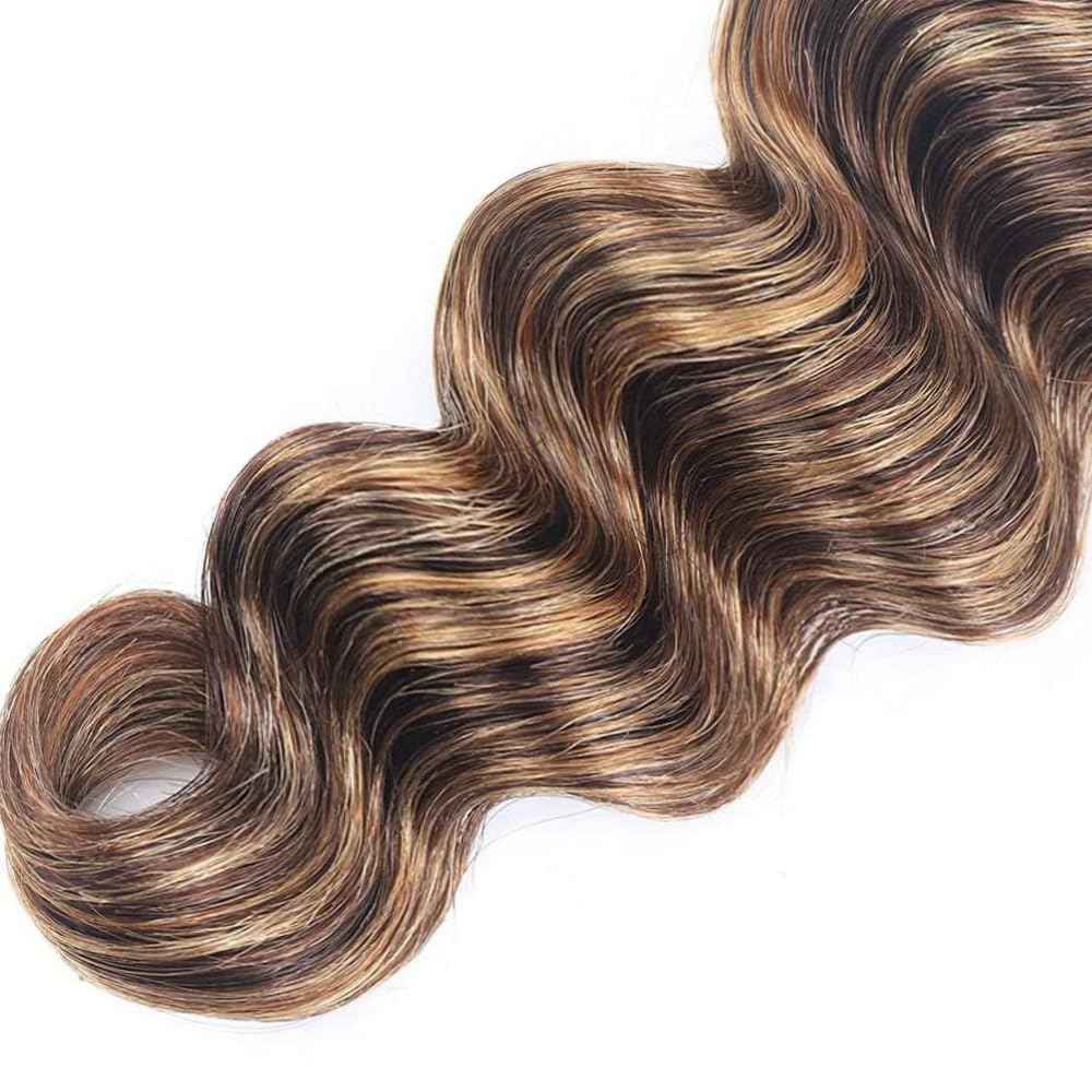 24 26 28 inch WuvuSnm Highlight Brown Human Hair Bundles p427 Deep Wave Bundle Honey Blonde Human Hair Weave Bundle