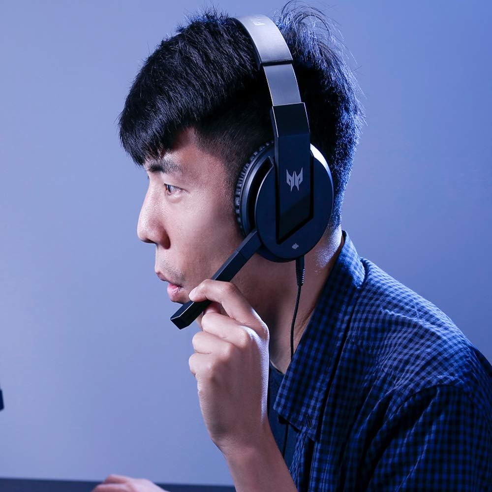 Acer Nitro Gaming Headset II: 50mm Drivers | Retractable Omni-Directional Noise-Canceling Microphone with On-Cable Controls | Over-Ear Design with RGB Lights, (Pack of 1)