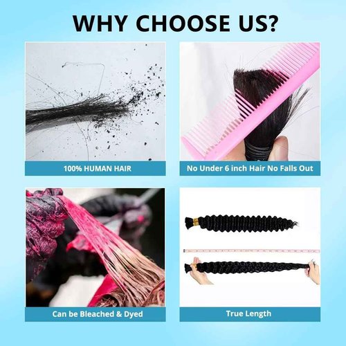 160g 5 Bundles Human Braiding Hair for Boho Braids 18 Inch Curly Boho Hair for Braiding Knotless 12A Deep Wave Bulk Bohemian Natural Black