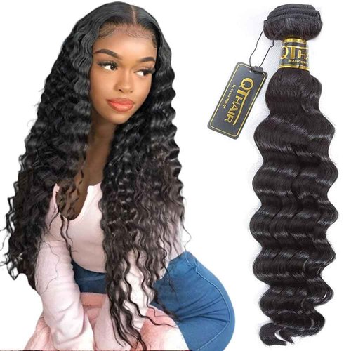 QTHAIR Brazilian Loose Deep Wave Bundle 28" 16A 100% Unprocessed Brazilian Virgin Human Hair Bundles Brazilian Virgin Loose Deep Curly Human Hair Weave Wet and Wavy Curly Hair Bundle