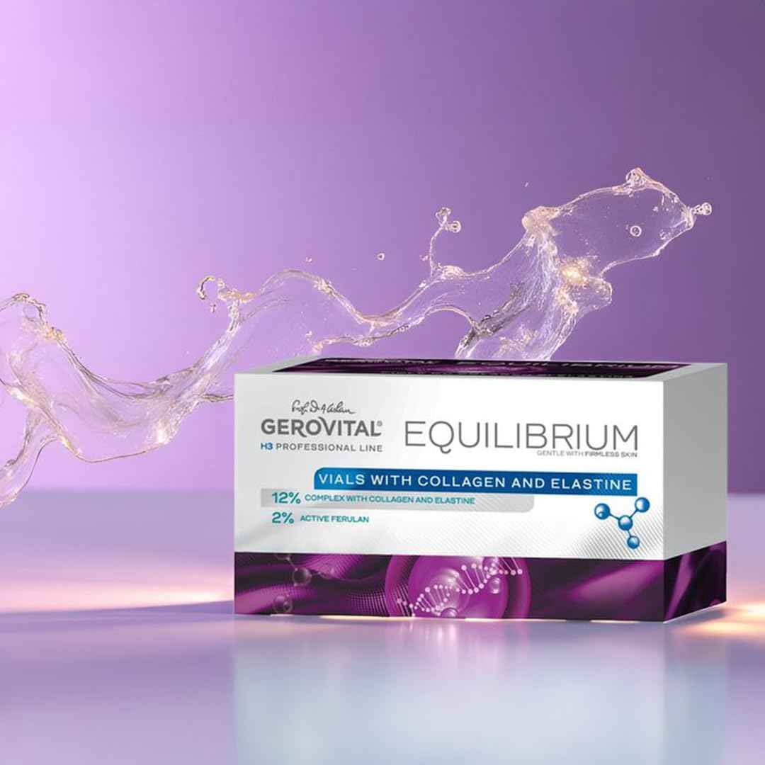 GEROVITAL EQUILIBRIUM - Ampoules with 12% Collagen and Elastin, Intensive Moisturising and Anti-Wrinkle Serum, Professional Product, 20 Ampoules x 2 ml