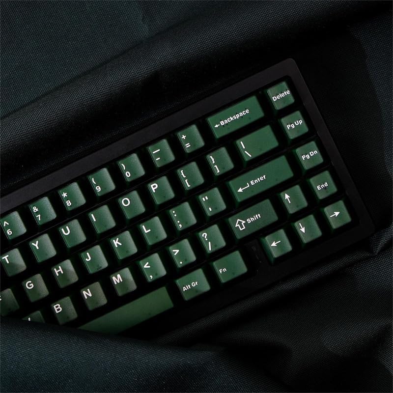 ABS Cherry Profile Double-Shot Keycaps, 114 Keys Green Emerald Keycap Set
