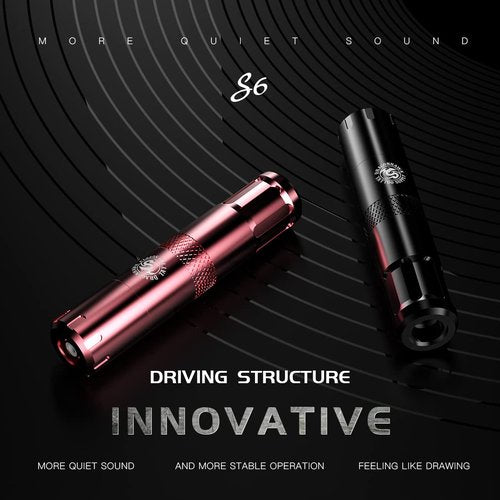 Dragonhawk S6 Tattoo Pen Kit, Rotary Tattoo Machine Coreless Motor Power by Mcore-C1, Tattoo Cartridges Needles Supply Kits for General Artists