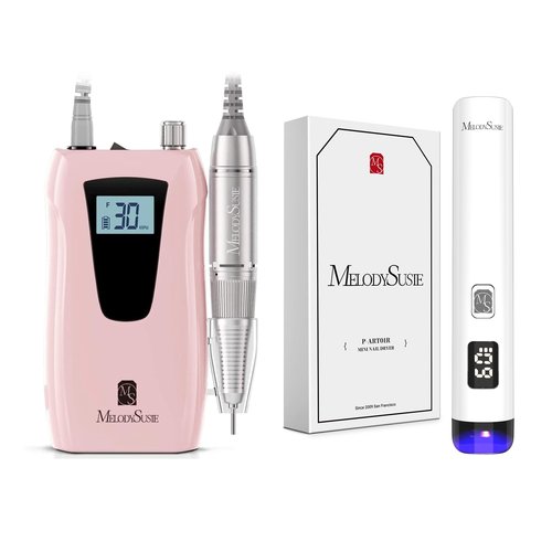 MelodySusie Professional Nail Drill 30000RPM with Portable UV Nail Lamp