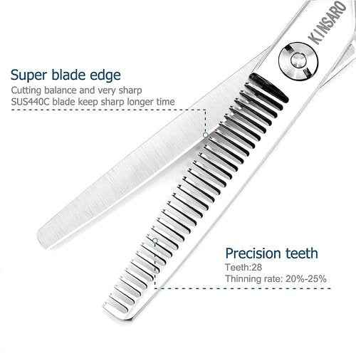 Barber Scissor Set 5.5" Professional Hair Scissors Set Hair Cutting Shears Haircut Shear Hair Thinning Scissors 440C Kinsaro