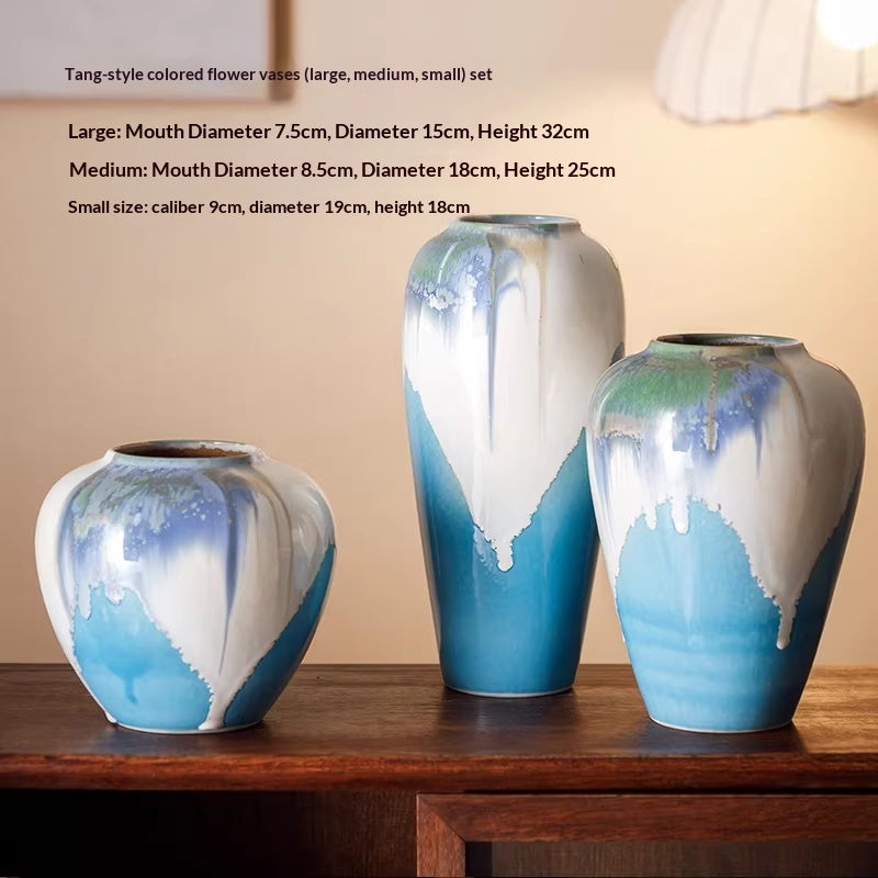 Chinese Style Ceramic Vase - Multiple Sizes & Set Options for Home Decor