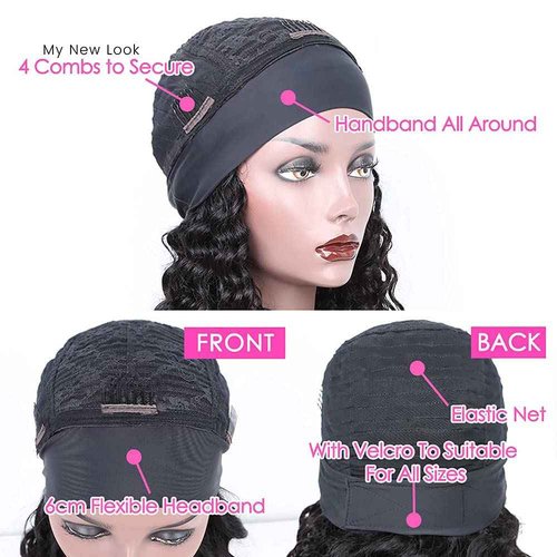 Smoothair Headband Wig Human Hair Kinky Curly Headband Wigs for Black Women Human Hair Wigs Glueless 24 Inch None Lace Front Wigs 150% Density (No Mixed)