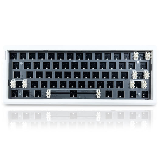 ZMX GMK61 Barebones Keyboard Kit,60% Hot Swap Programmable Gasket Mount RGB Backlit BT5.0/2.4G/Wired Type-C Wireless Mechanical Keyboard 61 Keys NKRO Custom Gaming DIY Kit (White)