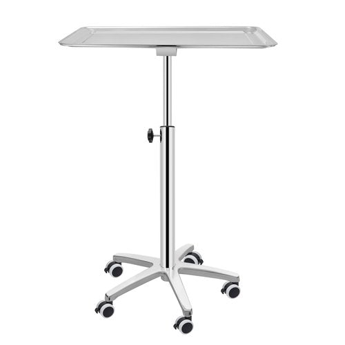 Salon Tray Extra Large Tattoo Tray Premium Stainless Steel Tray cart for Clinic Spa Dental，Rolling Hairstylist Tray Mayo Stand with Brake Wheels
