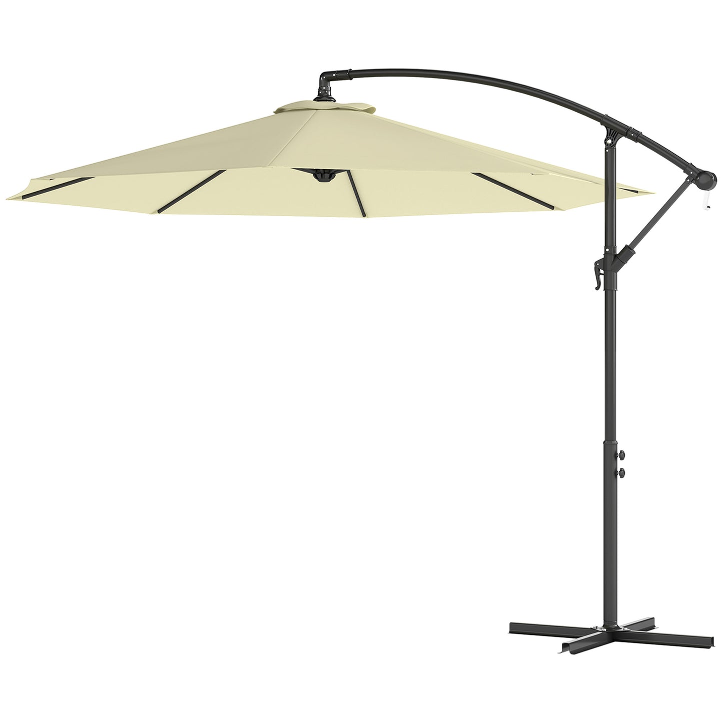 10' Cantilever Offset Patio Umbrella - UV & Water Resistant, Beige