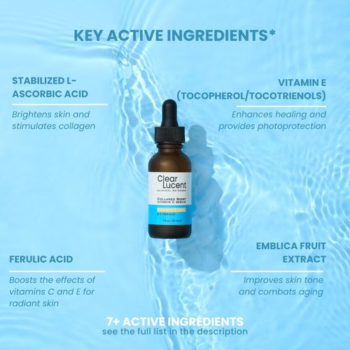 Vitamin C Serum 20% with Ferulic Acid & Vitamin E - Brightening Facial Serum for Dark Spots, Wrinkles & Uneven Skin Tone - Fast-Absorbing, Non-Irritating Formula - 1 fl oz