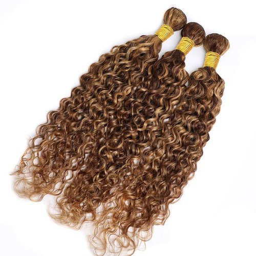 Freiuoke P4 27 Human Hair Bundles Blonde Water Wave Bundle 8A Brazilian Virgin Hair Mixed Length 3 Bundles 16 18 20 Inch Blonde Highlight Bundle