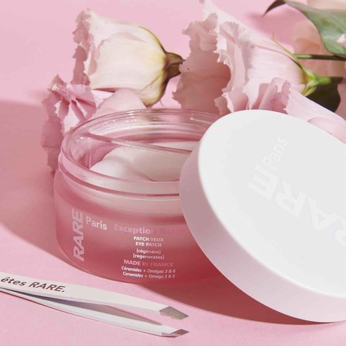 RARE Paris - Exception Rosée - Regenerating Under Eye Patches - Hydrating & Brightening - With Ceramides & Omega-3 & 6 - Brightening, Firming & Revitalizing - Multi-Active Serum Formula - 30 Pairs