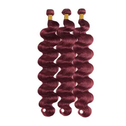 Fabimiya Bundles Human Hair Body Wave Burgundy 99J Human Hair Bundles Unprocessed Brazilian Virgin Hair Bundles Burgundy 99J Human Hair Bundles Quick Weave Hair Extension