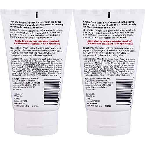 Profoot Epsom Salt Foot Gel Relief for Aching Feet, 4 Ounce, 2 Count