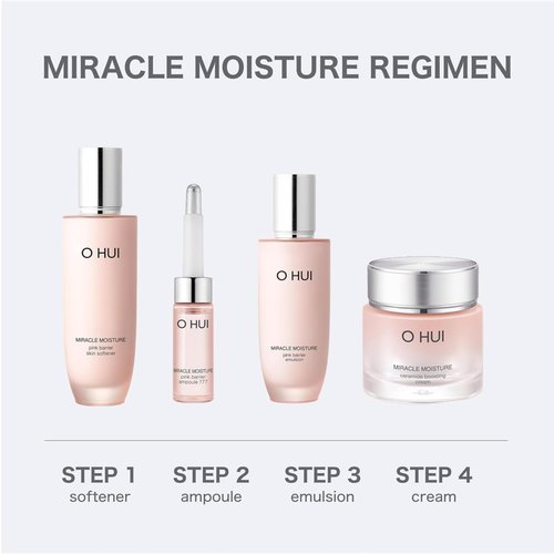 O HUI Miracle Moisture Ceramide Boosting Cream | 24hrs Moisturizing Power | Korean Skin Care | Moisturizer Face Cream | Daily Cream | Ceramides, Glycerin, Shea Butter | Glass Skin | All Skin Types