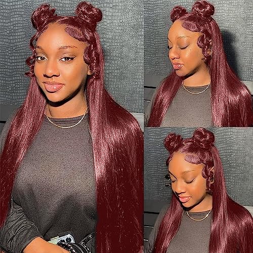 250 Density Ginger wig human hair Straight Lace Front Wigs Human Hair Pre Plucked 13x4 HD Transparent Lace Front Wigs Human Hair for Women Reddish Brown Lace Front Wigs HumanHair 22Inch