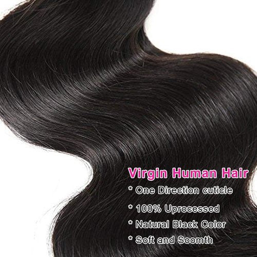 Body Wave One Bundles Human Hair Single Weave Bundles Human Hair Body Wave 100% Unprocessed Brazilian Virgin Hair Extensions Natural Black Body Wave 1 Bundle Human Hair 32 Inch