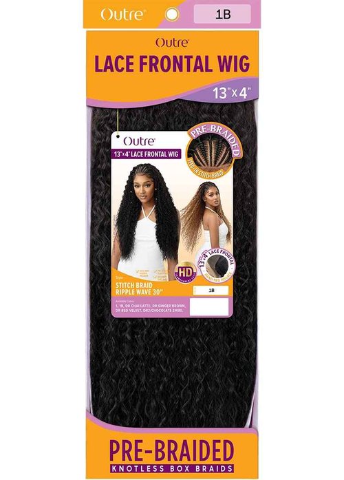 Outre 13x4 Hand Tied Lace Frontal Wig - STITCH BRAID RIPPLE WAVE 30" (DR Chai Latte)